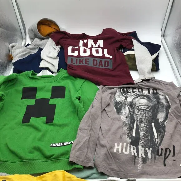Boys 5T Long Sleeve T Shirts BUNDLE Sweatshirts H&M Oshkosh Gap Mix Fall Winter - Picture 8 of 11